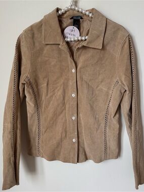 moda international leather shirt jacket